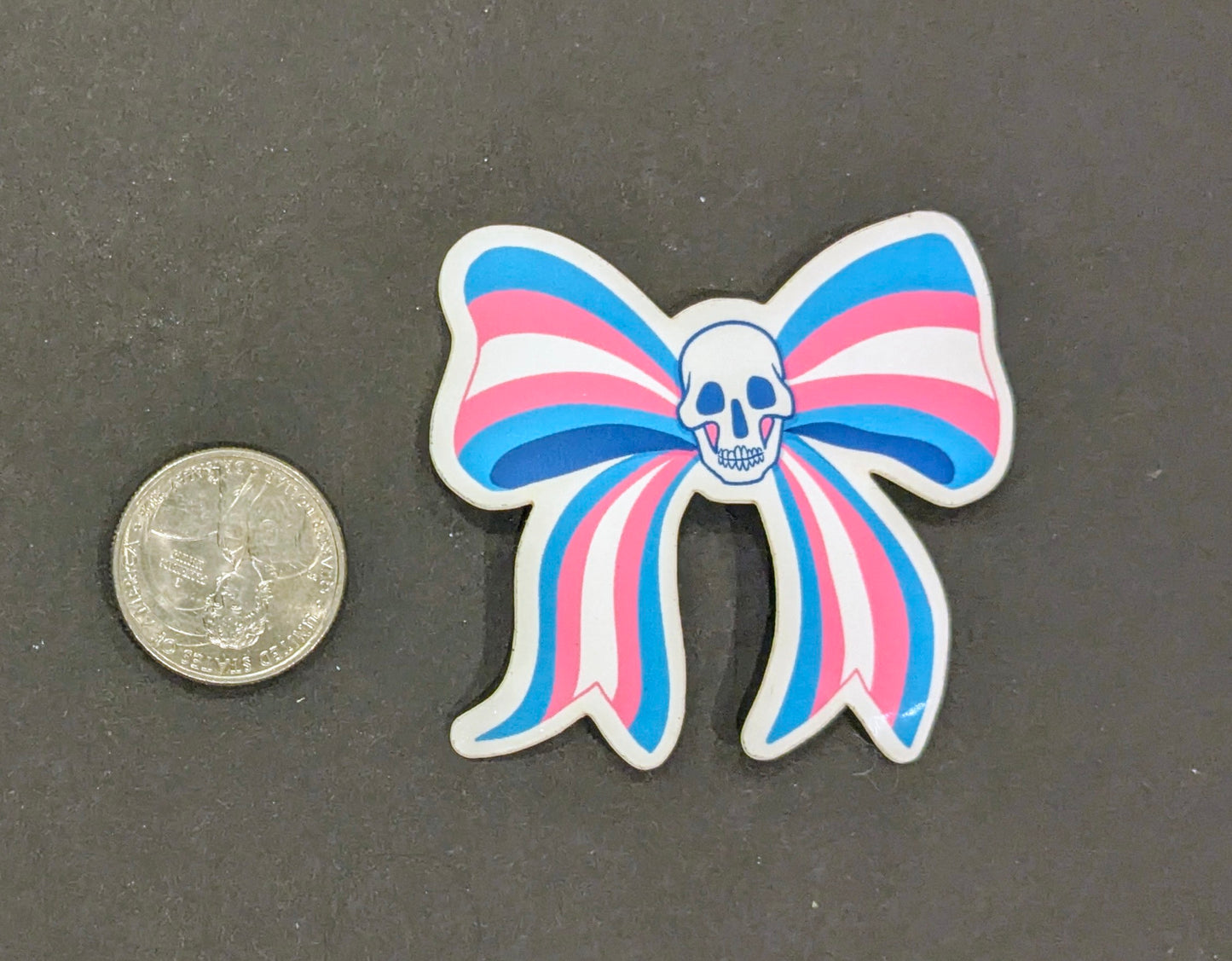 Transgender Skull Bow sticker