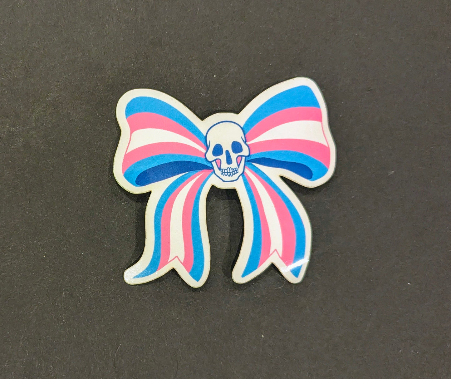 Transgender Skull Bow sticker
