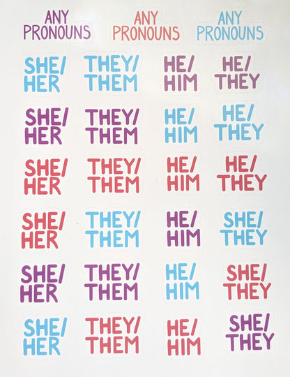 Pronoun Sticker Sheet